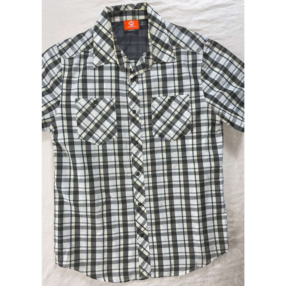 Merrell SelectWick Wicking Short Sleeve Button Front Hiking Shirt. Men's M, EUC!